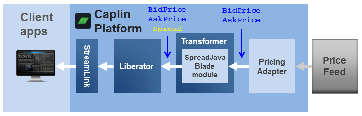 Diagram showing the SpreadJavaBlade module in Transformer