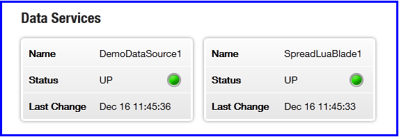 Liberator status page showing SpreadLuaBlade data service