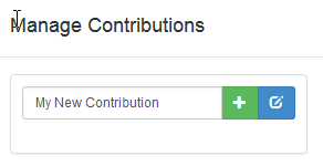 Contributions box: entering a new contribution