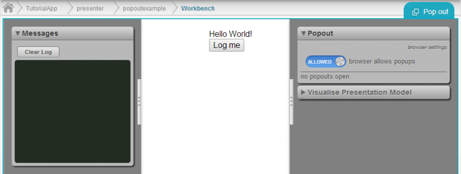 screen capture of workbench with pop-out tool